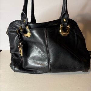 B. Makowsky Black Leather Bag hobo style